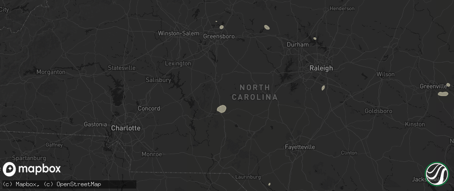 Hail map in Seagrove, NC on July 20, 2026