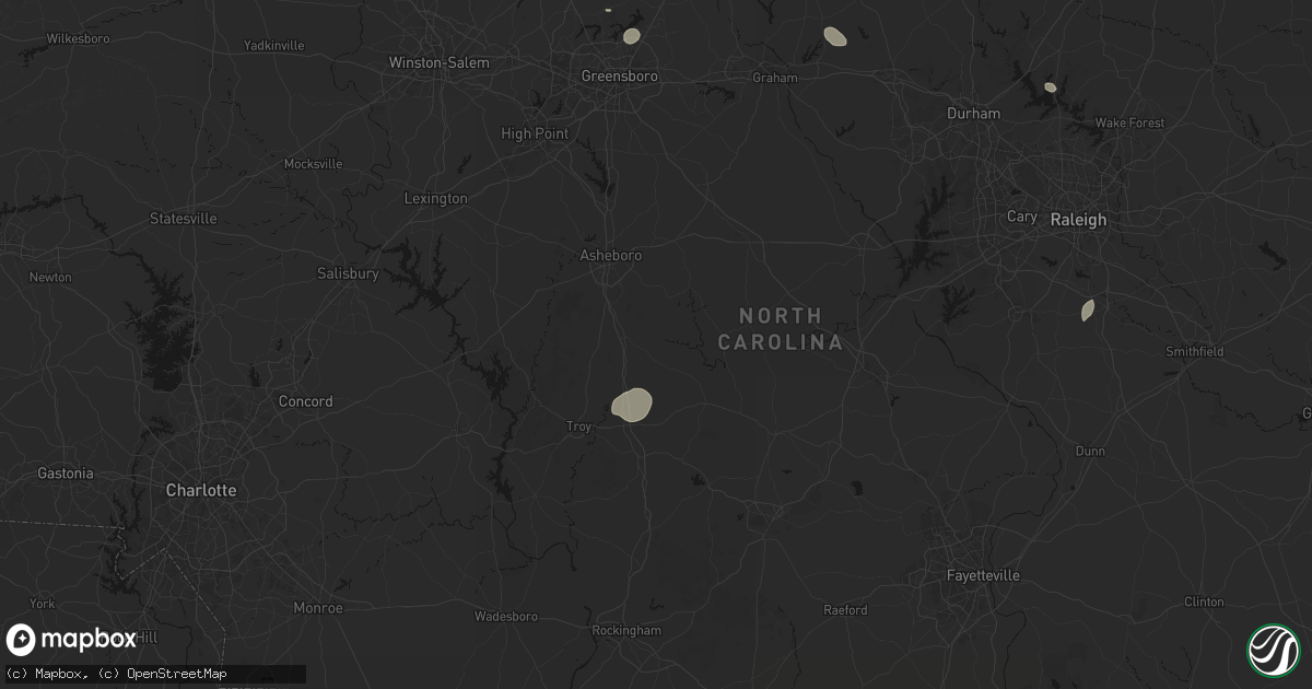 Hail map in Seagrove, NC on July 20, 2026
