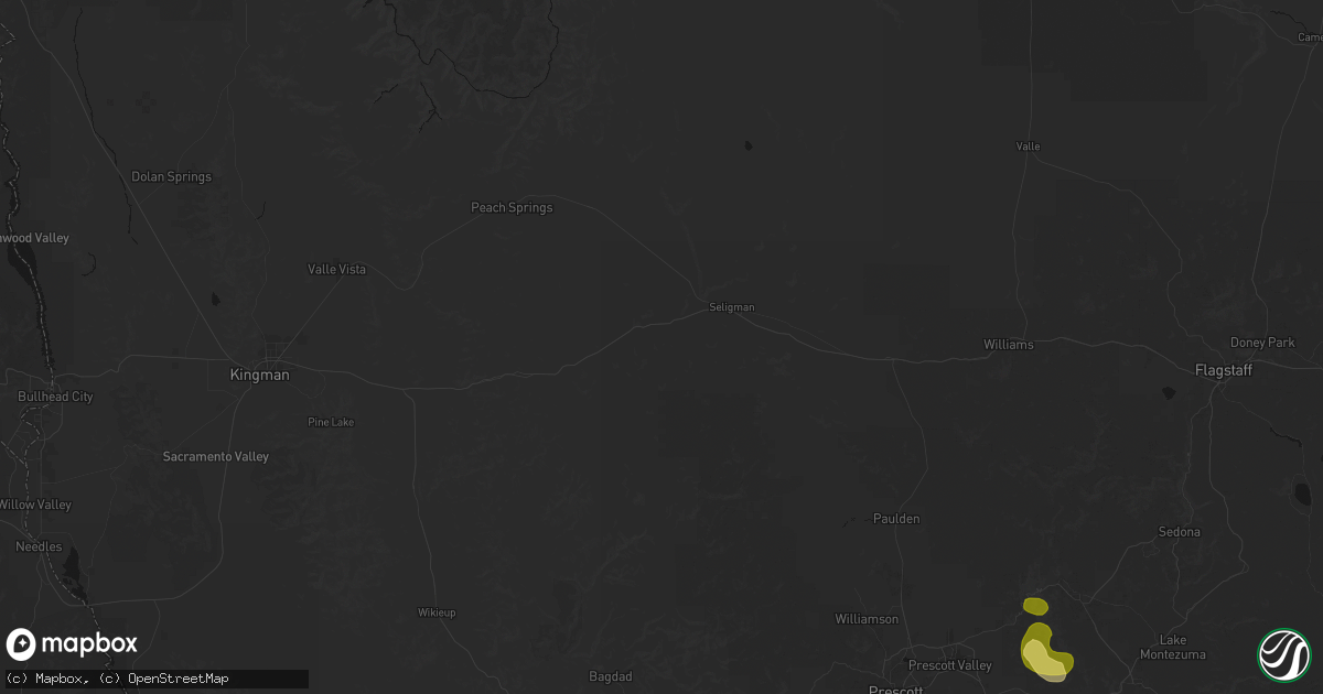 Hail map in Seligman, AZ on July 20, 2026