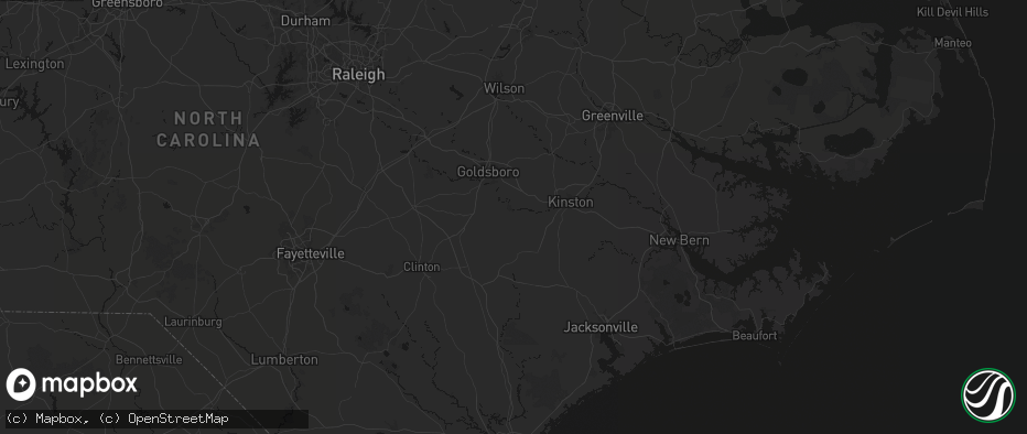 Hail map in Seven Springs, NC on July 20, 2026