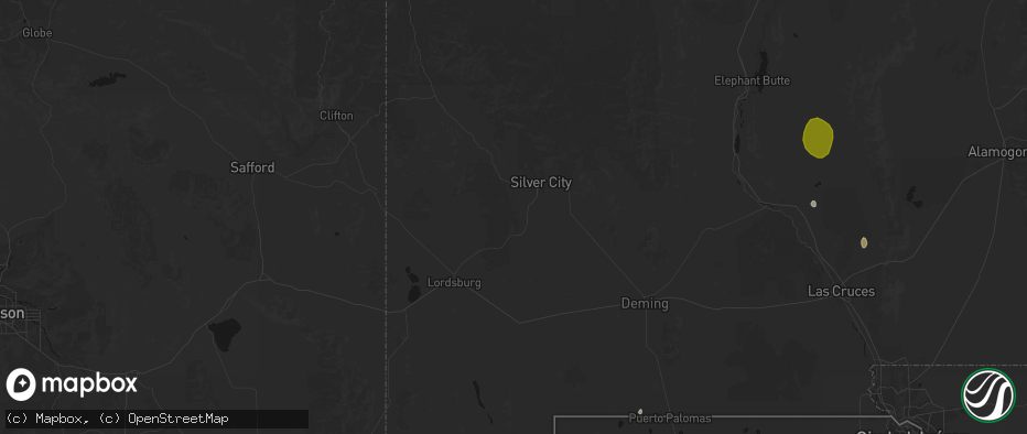 Hail map in Silver City, NM on July 20, 2026