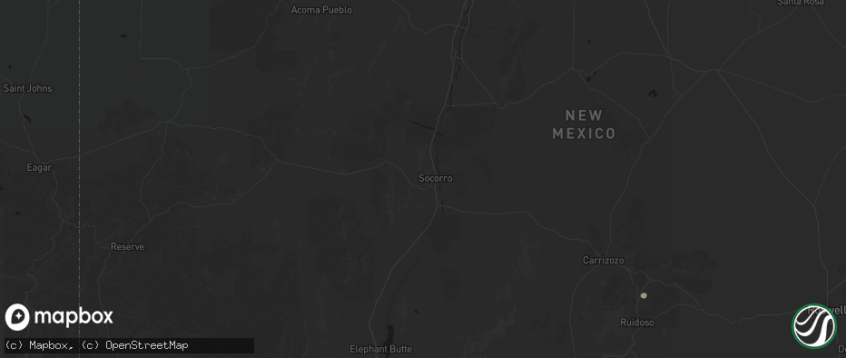 Hail map in Socorro, NM on July 20, 2026