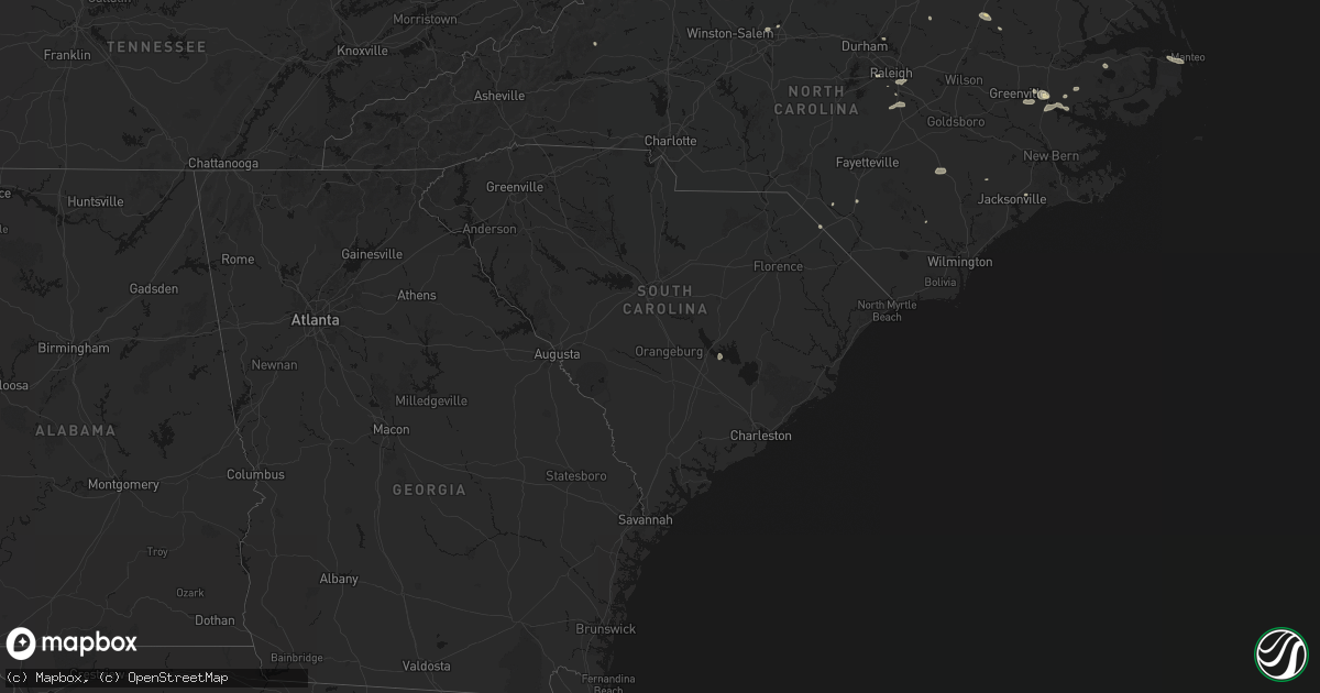 Hail map in South Carolina on July 20, 2026
