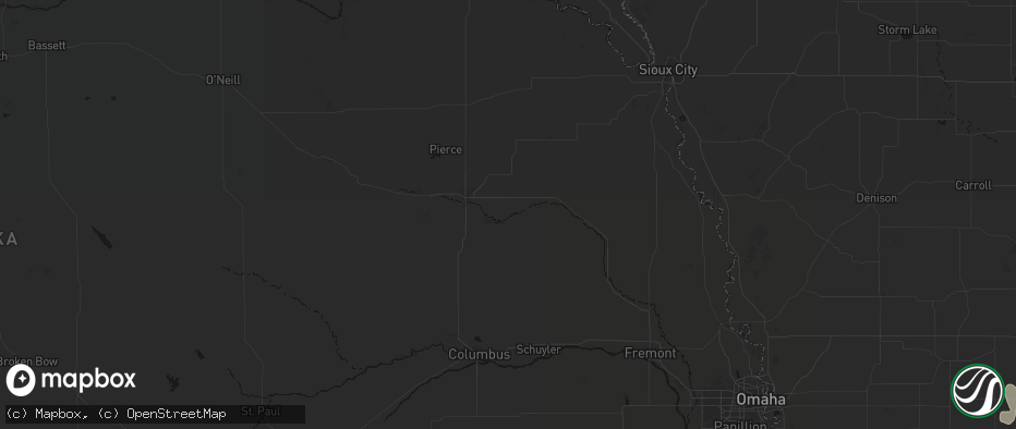 Hail map in Stanton, NE on July 20, 2026