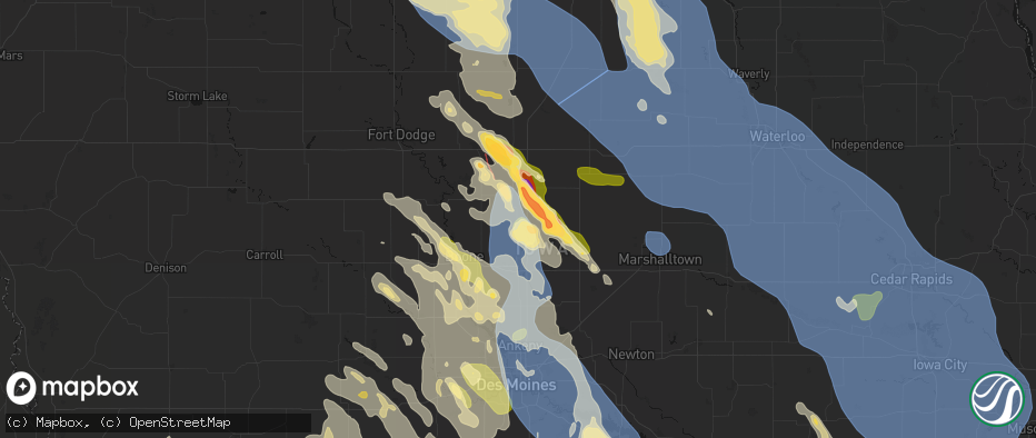 Hail map in Story City, IA on July 20, 2026