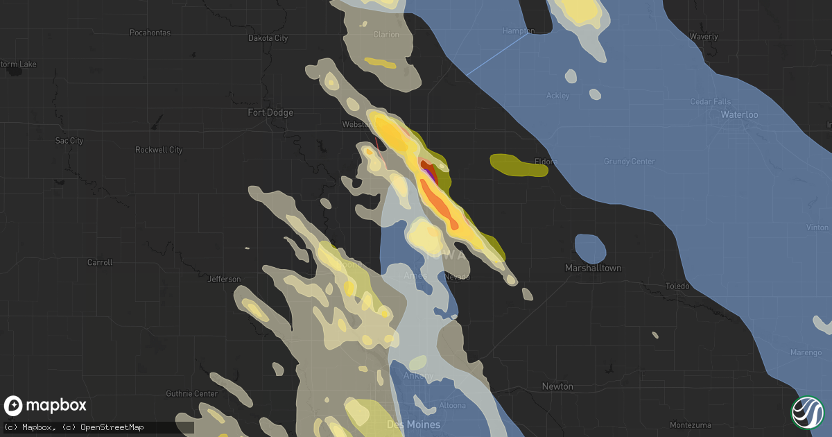 Hail map in Story City, IA on July 20, 2026