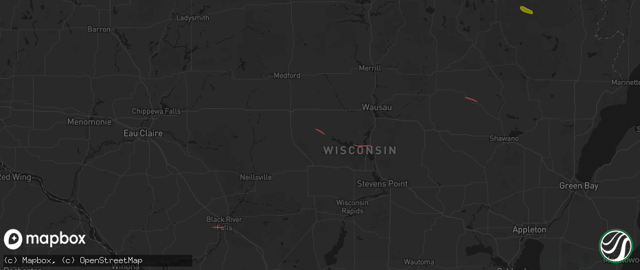 Hail map in Stratford, WI on July 20, 2026