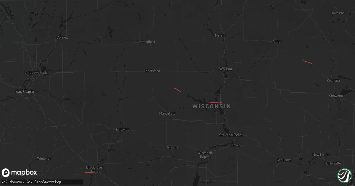 Hail map in Stratford, WI on July 20, 2026
