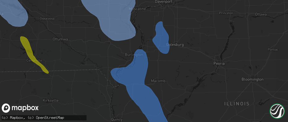 Hail map in Stronghurst, IL on July 20, 2026