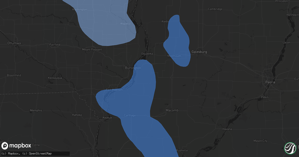 Hail map in Stronghurst, IL on July 20, 2026