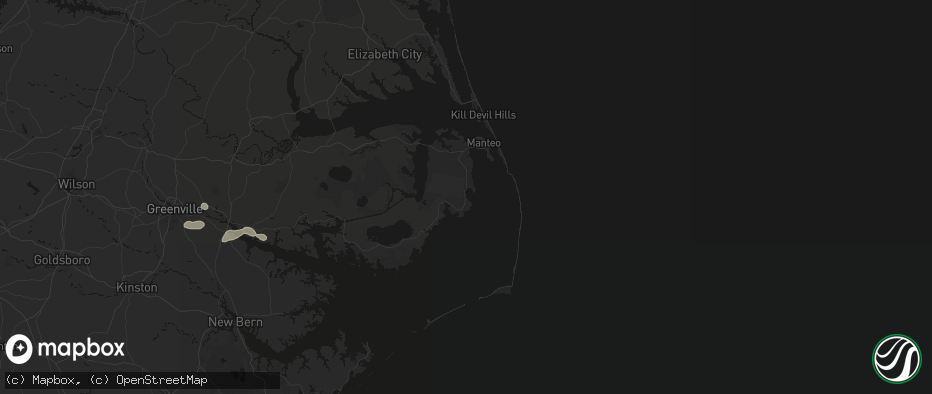 Hail map in Stumpy Point, NC on July 20, 2026