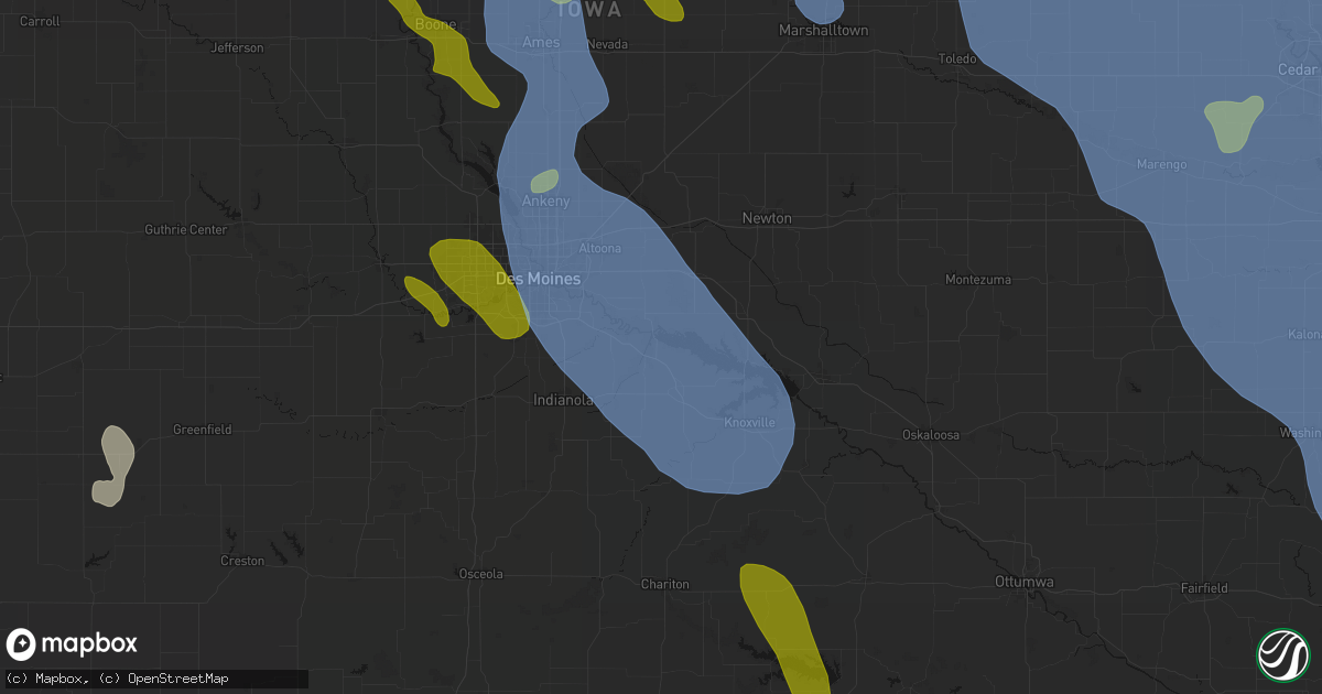 Hail map in Swan, IA on July 20, 2026