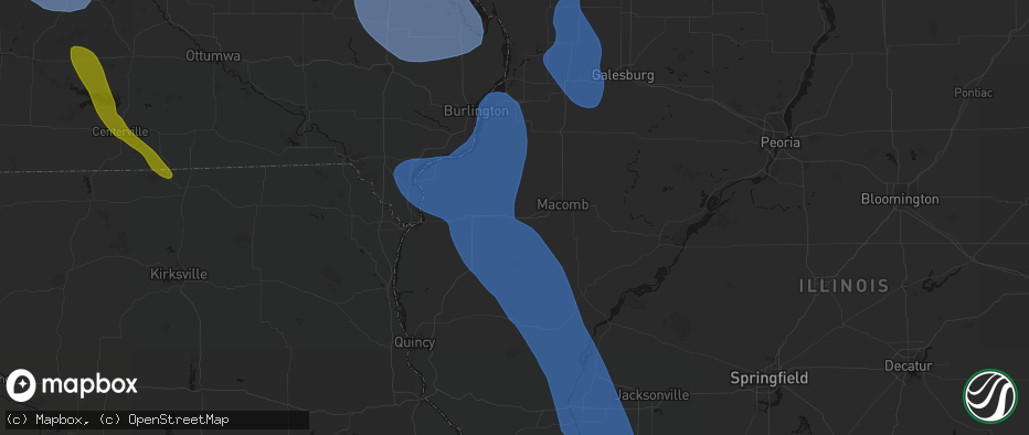 Hail map in Tennessee, IL on July 20, 2026