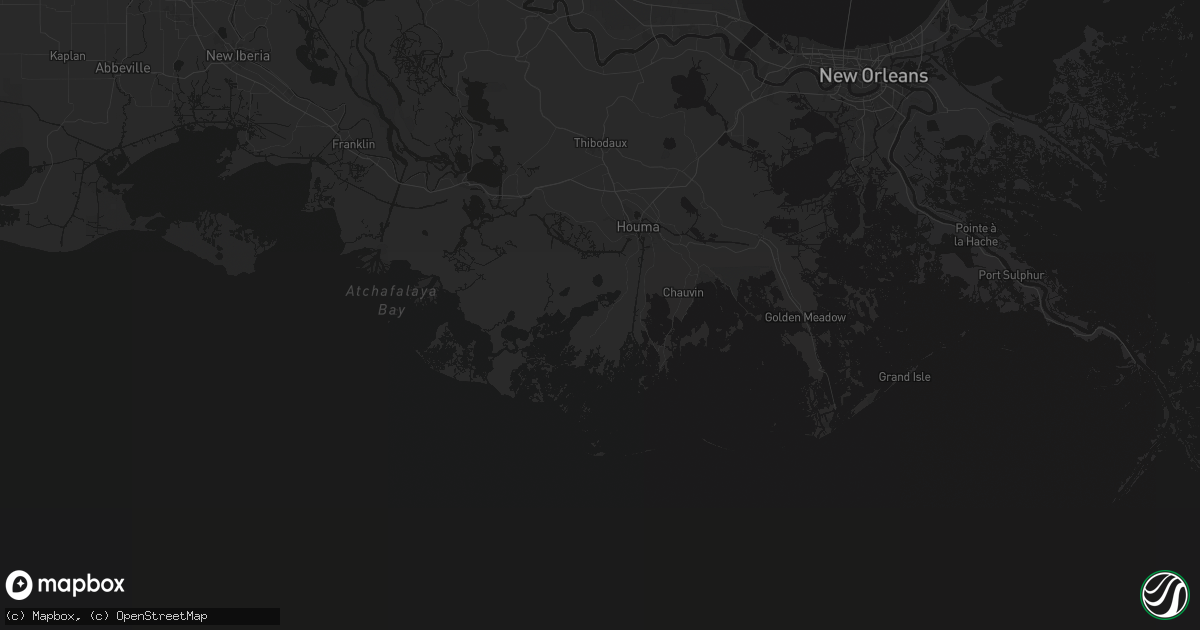 Hail map in Theriot, LA on July 20, 2026
