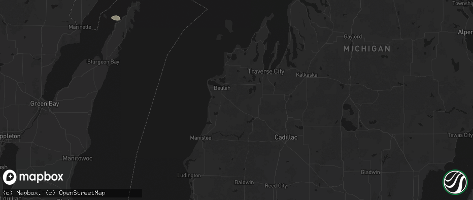 Hail map in Thompsonville, MI on July 20, 2026