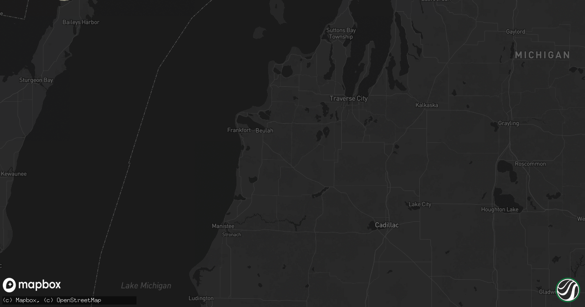 Hail map in Thompsonville, MI on July 20, 2026