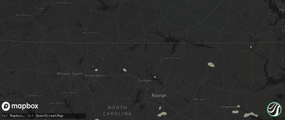 Hail map in Timberlake, NC on July 20, 2026