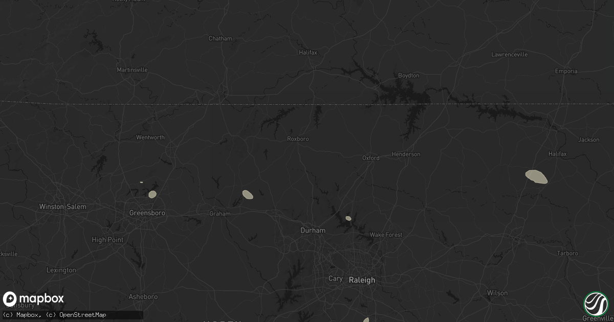 Hail map in Timberlake, NC on July 20, 2026