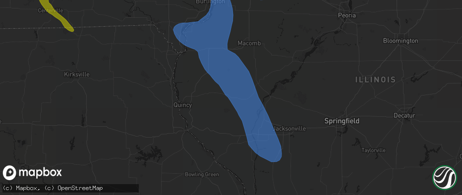 Hail map in Timewell, IL on July 20, 2026