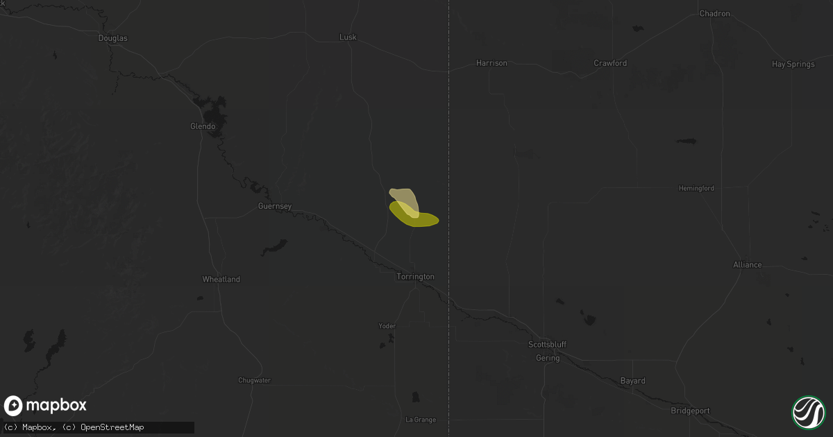 Hail map in Torrington, WY on July 20, 2026