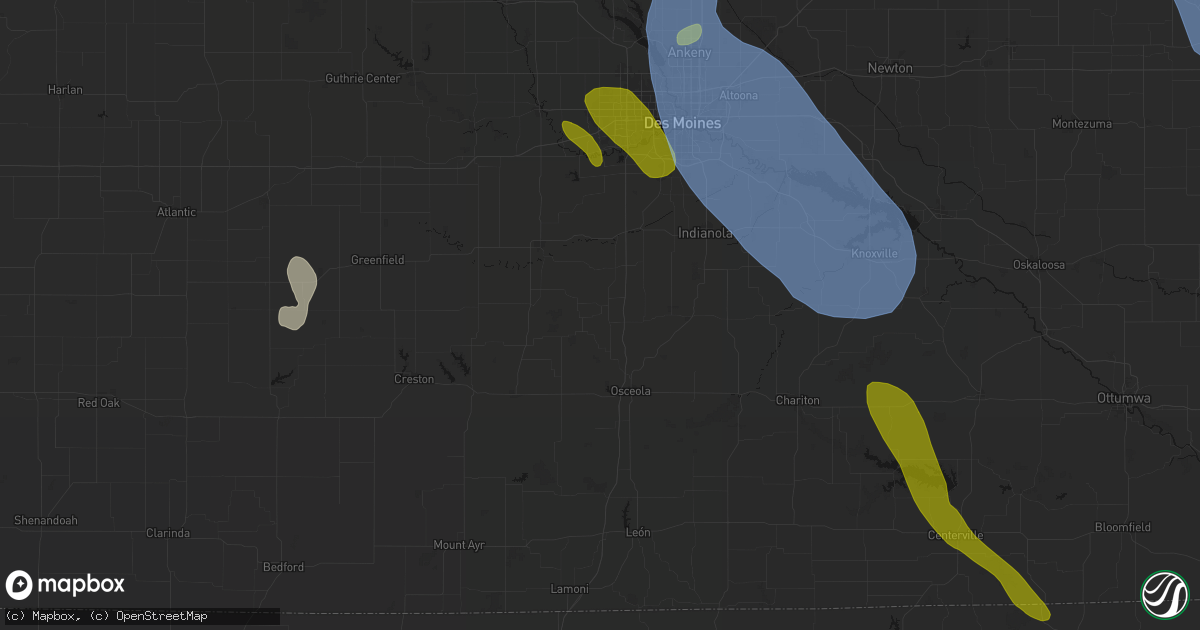 Hail map in Truro, IA on July 20, 2026