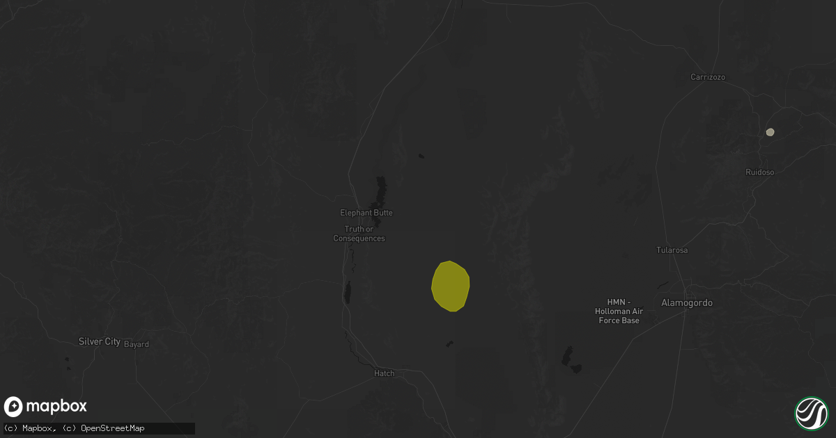 Hail map in Truth Or Consequences, NM on July 20, 2026