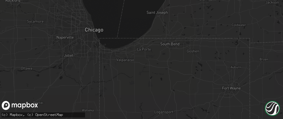 Hail map in Union Mills, IN on July 20, 2026