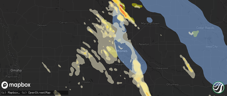Hail map in Urbandale, IA on July 20, 2026