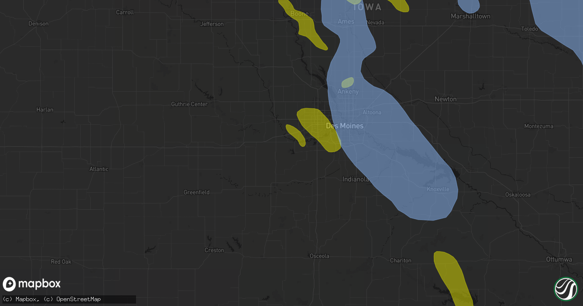 Hail map in Van Meter, IA on July 20, 2026