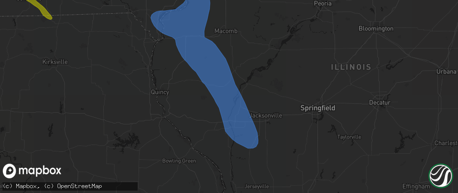 Hail map in Versailles, IL on July 20, 2026