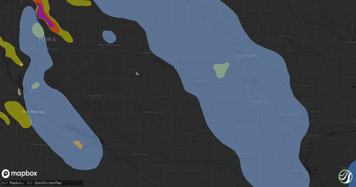 Hail map in Victor, IA on July 20, 2026