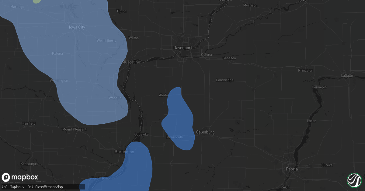 Hail map in Viola, IL on July 20, 2026