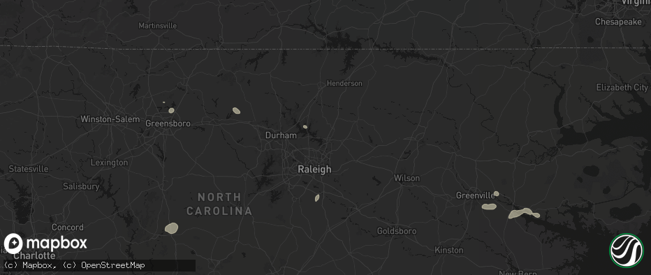 Hail map in Wake Forest, NC on July 20, 2026