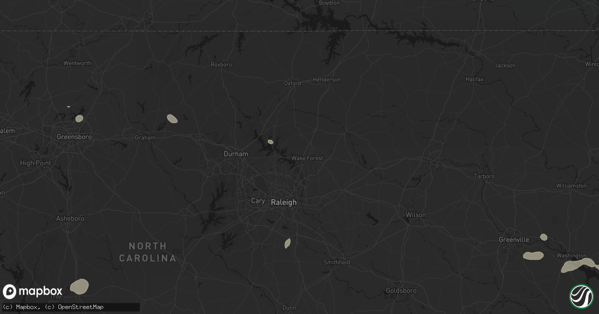 Hail map in Wake Forest, NC on July 20, 2026