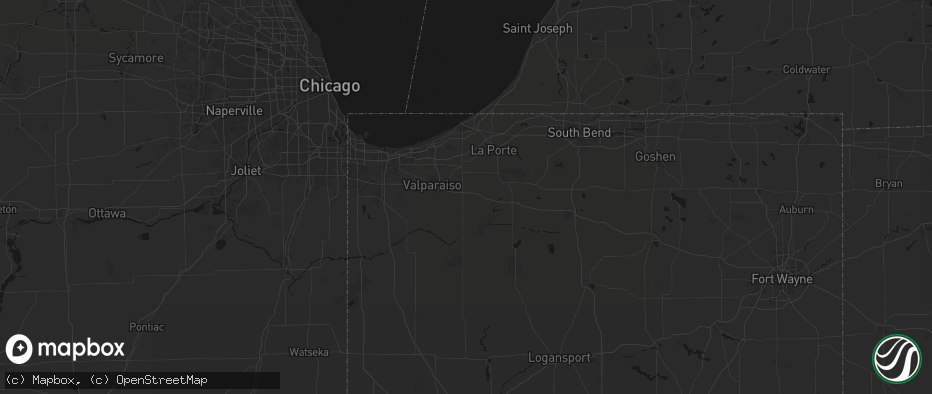 Hail map in Wanatah, IN on July 20, 2026