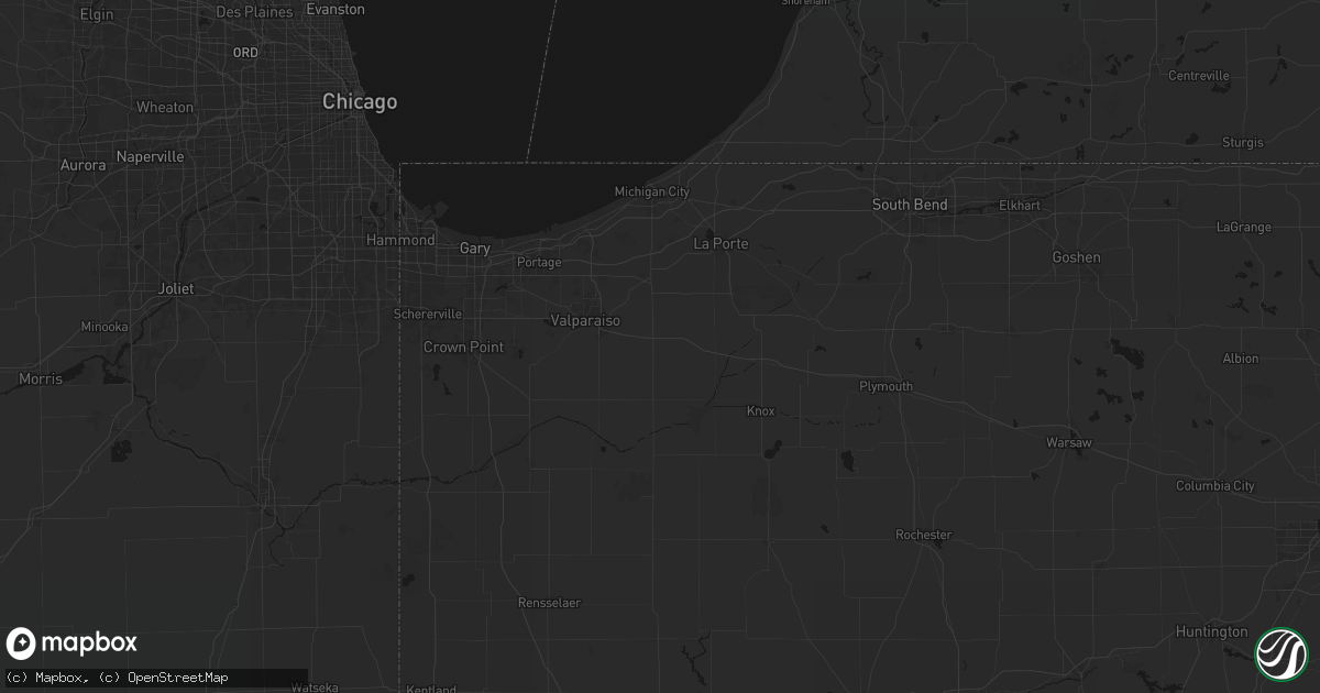 Hail map in Wanatah, IN on July 20, 2026