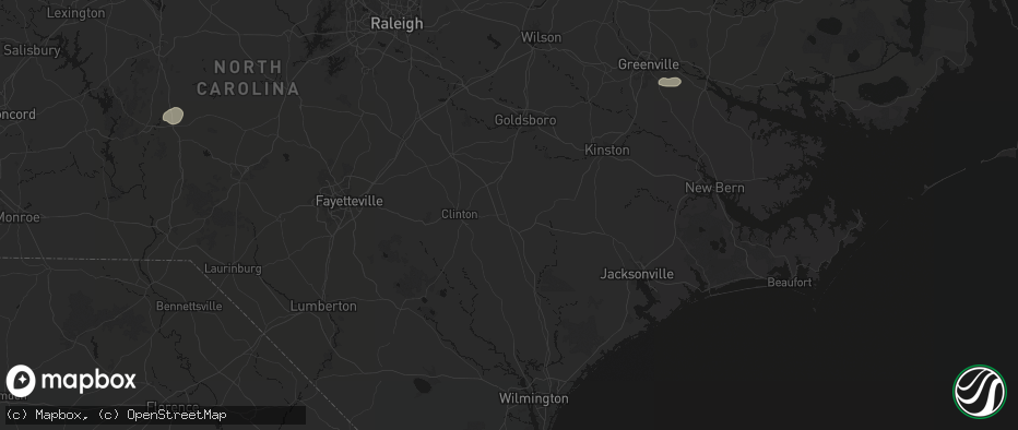 Hail map in Warsaw, NC on July 20, 2026