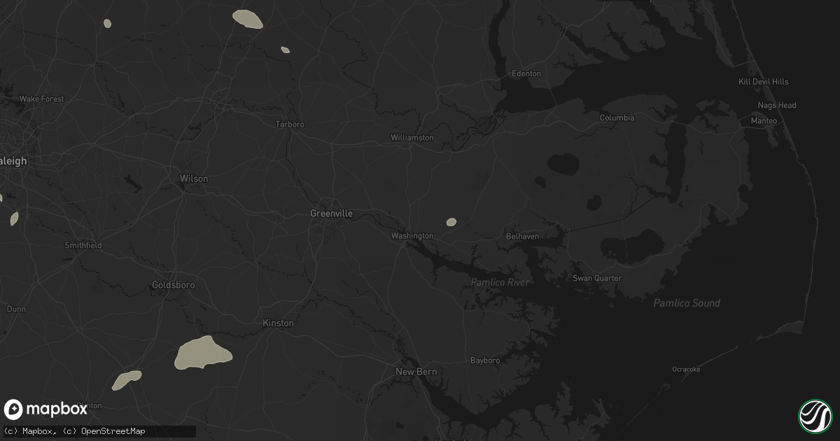 Hail map in Washington, NC on July 20, 2026