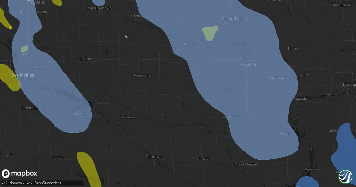 Hail map in Webster, IA on July 20, 2026
