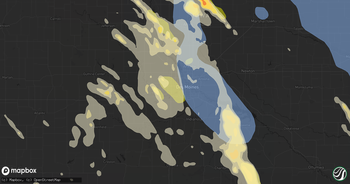 Hail map in West Des Moines, IA on July 20, 2026