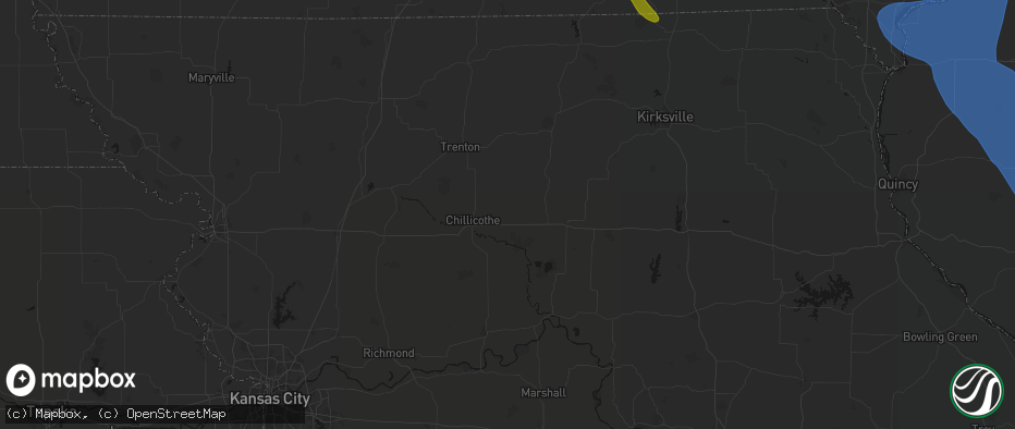 Hail map in Wheeling, MO on July 20, 2026