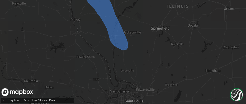 Hail map in White Hall, IL on July 20, 2026