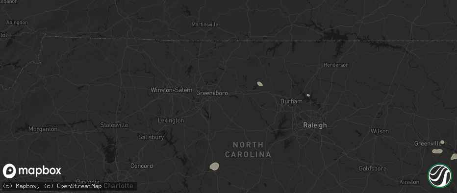 Hail map in Whitsett, NC on July 20, 2026