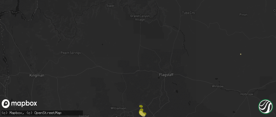 Hail map in Williams, AZ on July 20, 2026