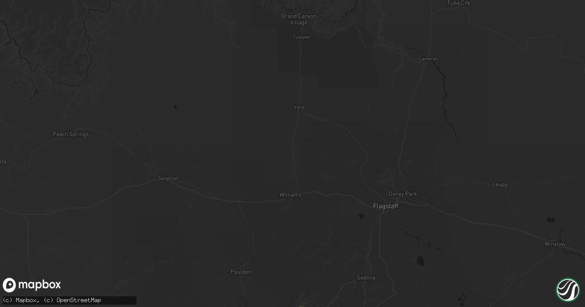 Hail map in Williams, AZ on July 20, 2026