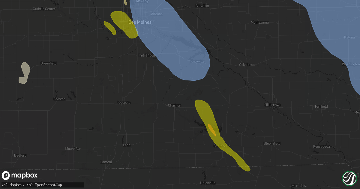 Hail map in Williamson, IA on July 20, 2026