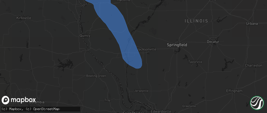 Hail map in Winchester, IL on July 20, 2026