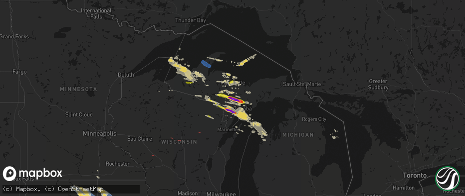 Hail map on July 20, 2026