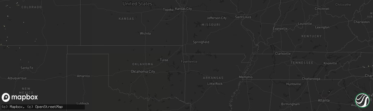 Hail map on July 21, 2012