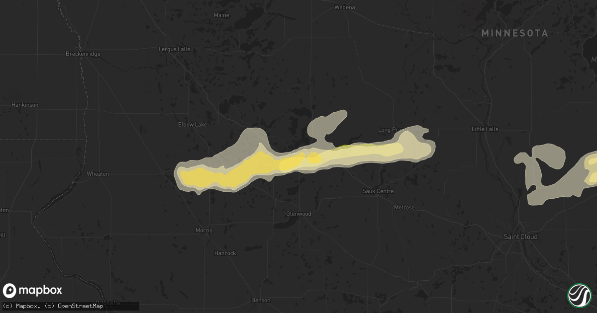 Hail map in Alexandria, MN on July 21, 2014